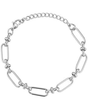 Glaze Jewelry Plated Stainless Steel Bracelet - White