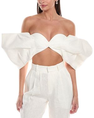 Ronny Kobo Birdy Linen Top - White