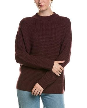 Eileen Fisher Mock Neck Wool Jumper - Brown