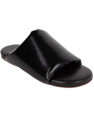 Bottega Veneta Lambskin Cushion Slide (Authentic Pre-Loved) - Black