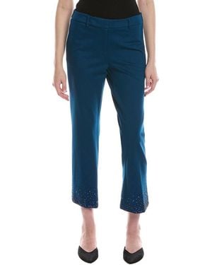 Anne Klein Embellished Hem Flare Pant - Blue