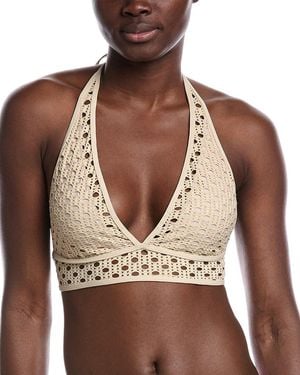 Carmen Marc Valvo Crochet Bra Bikini Top - Brown