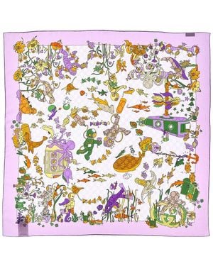 Gucci Floral Silk Scarf - Blue