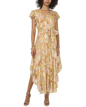 Vince Camuto V-Neck Button Down Maxi Dress - Metallic