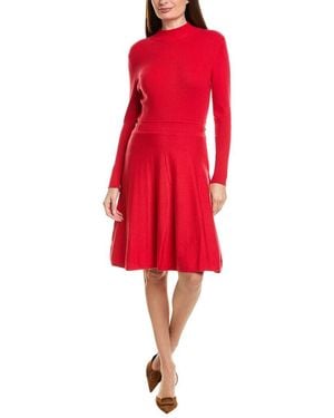Sharagano Long Sleeve Mini Dress - Red