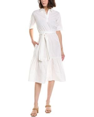 Stella Parker Nicolette Drop Waist Midi Shirtdress - White