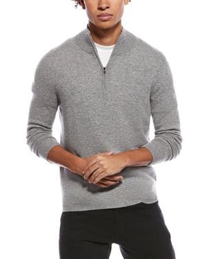 Phenix Cashmere 1/4-Zip Mock Jumper - Grey