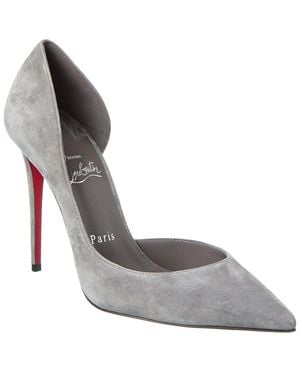 Christian Louboutin Iriza 100 Suede Pump - Gray