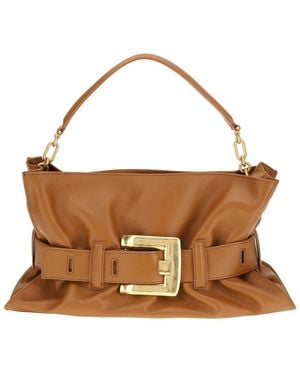 Balmain Anthem Leather Shoulder Bag - Brown
