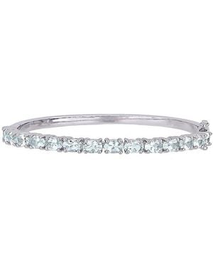 Rina Limor Silver 6.30 Ct. Tw. Aquamarine Bangle Bracelet - White