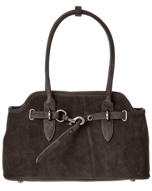 Persaman New York Heather16 Suede Shoulder Bag - Brown