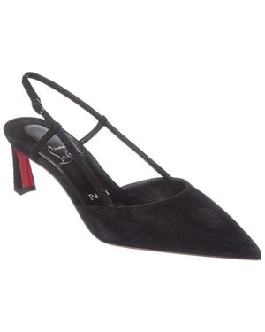 Christian Louboutin Condoroline 55 Suede Slingback Pump - Blue