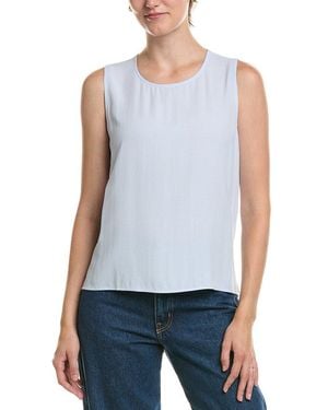 Eileen Fisher Round Neck Silk Shell - Blue