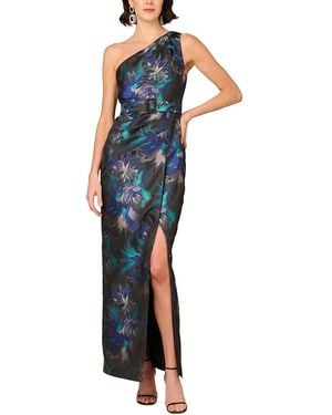 Aidan Mattox Printed Maxi Dress - Blue
