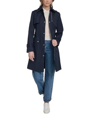 Cole Haan Rain Trench Coat - Blue