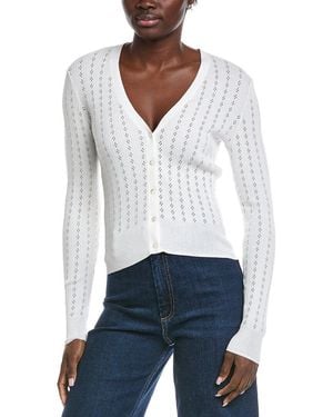 Autumn Cashmere Pointelle Cardigan - White