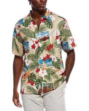 Tommy Bahama Santa's Day Off Silk Shirt - Gray