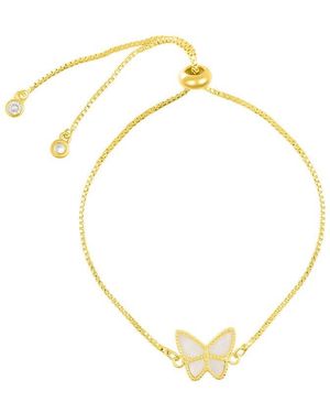 Adornia 14K Plated Butterfly Bolo Bracelet - Metallic