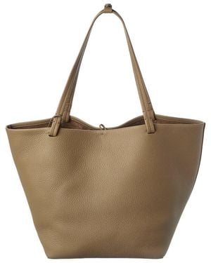 The Row Leather Tote - Brown