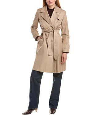 Via Spiga Double-Breasted Trench Coat - Natural
