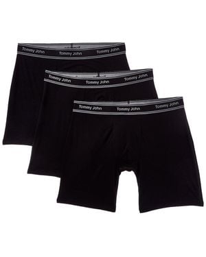 Tommy John Set Of 3 Essential Luxe Bamboo Boxer Brief - Black