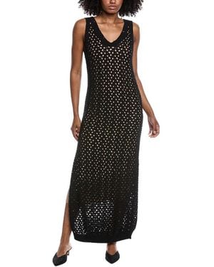 Brunello Cucinelli Crochet Linen & Silk-Blend Maxi Dress - Black