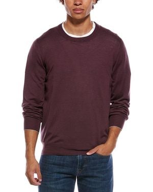 Brunello Cucinelli Cashmere & Wool-Blend Crewneck Jumper - Purple