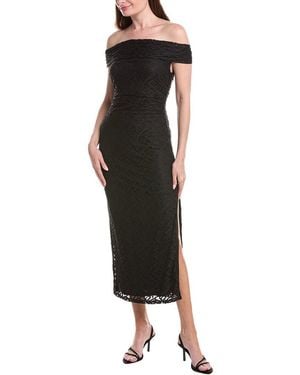 Adrianna Papell Embroidered Lace Midi Dress in White | Lyst UK