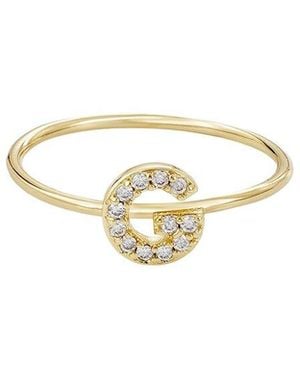 Adornia 14K Plated Cz Initial Ring - Metallic