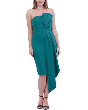 Eliza J Sleeveless Solid Midi Dress - Green
