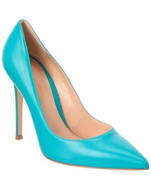 Gianvito Rossi 100 Leather Pump - Blue