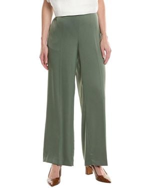 Anne Klein Satin High-Rise Wide Leg Pant - Green