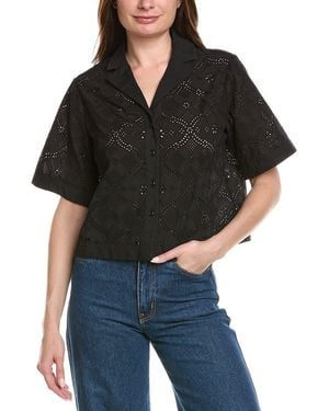 Brooks Brothers Eyelet Blouse - Black