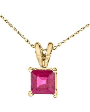 Haus of Brilliance Colourful Gemstones 14K 0.65 Ct. Tw. Ruby Pendant Necklace - Pink