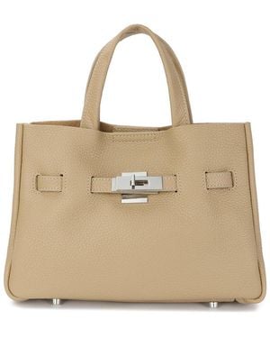 Tiffany & Fred Paris Top Handle Leather Bag - Natural