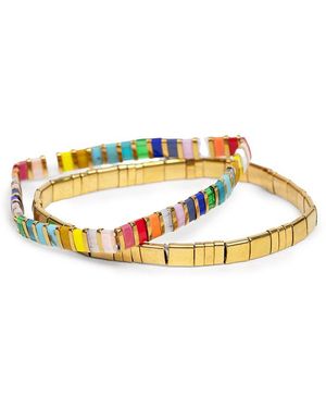 Saachi Stretchable Bracelet Set - Metallic