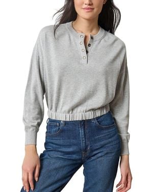 Lilla P Elastic Waist Henley Jumper - Grey