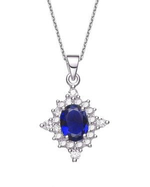 Genevive Jewelry Silver Pendant Necklace - White