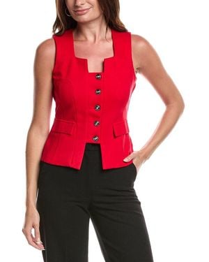 Gracia Button Vest - Red