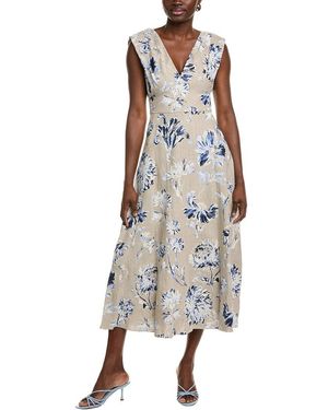 Lela Rose Silk Midi Dress - Natural
