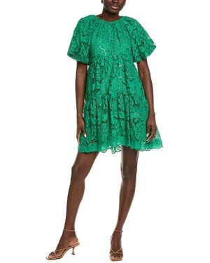 Endless Rose Sequins Tiered Mini Dress - Green