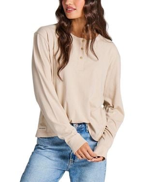 Life Is Good. Long Sleeve Crusher Boxy Henley - White