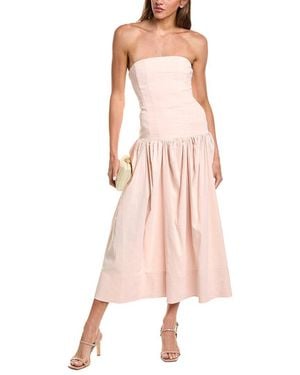 A.L.C. June Linen-Blend Midi Dress - Pink