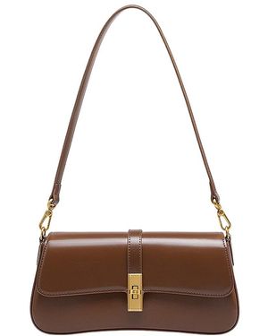 Adele Berto Leather Shoulder Bag - Brown