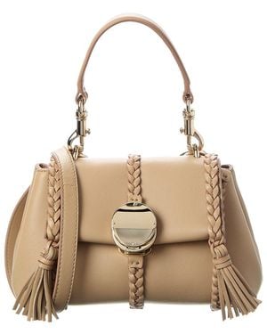 Chloé Penelope Mini Leather Shoulder Bag - Natural