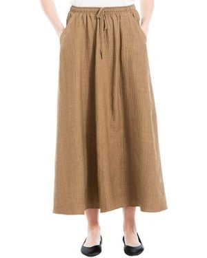 Max Studio Drawstring Maxi Skirt - Natural