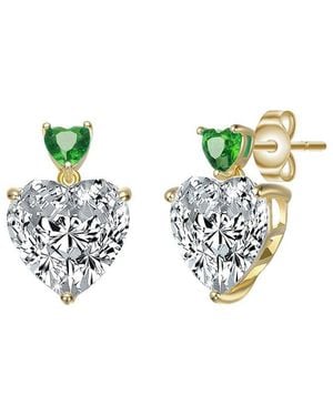 Genevive Jewelry 14k Over Silver Cz Drop Earrings - Multicolour