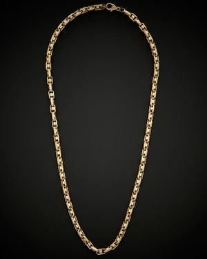 Italian Gold 14k Fancy Bullet Link Necklace - Black