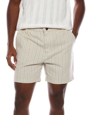 Slate & Stone Elastic Waist Easy Linen-Blend Short - Natural