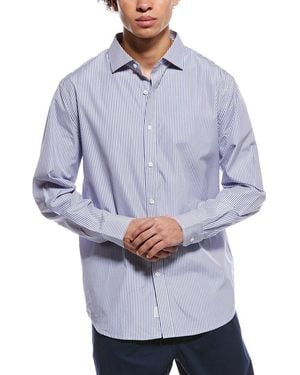 Todd Synder X Champion Banker Stripe Spread Collar Shirt - Blue